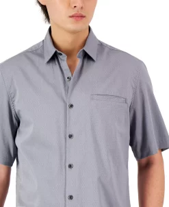 Alfani Men's Short-Sleeve Modern Stretch Dobby Shirt, Created For Macy's -Vince Camuto Sale 22988246 fpx