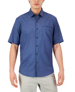 Alfani Men's Short-Sleeve Modern Stretch Dobby Shirt, Created For Macy's -Vince Camuto Sale 22988248 fpx