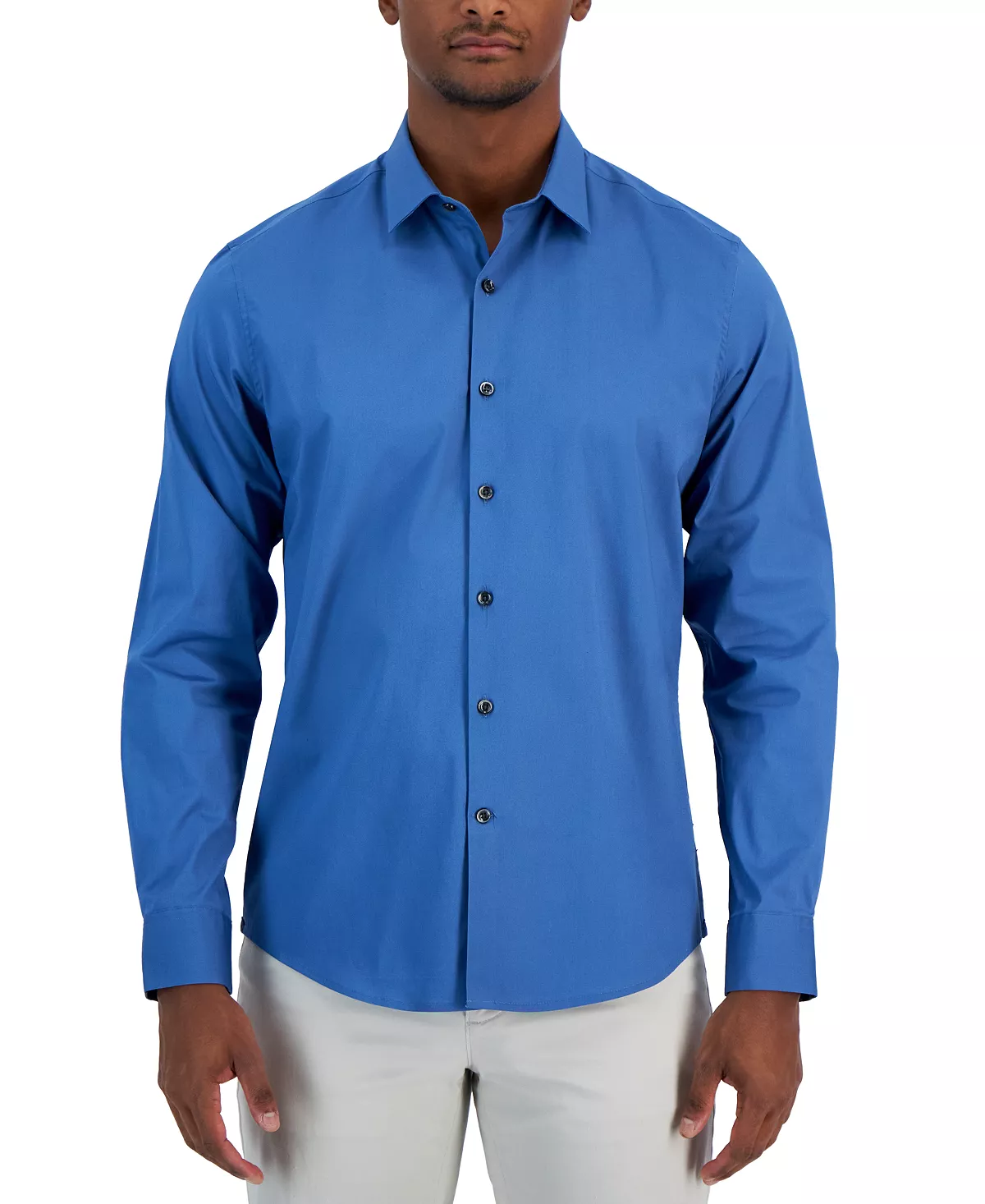 Alfani Men's Modern Classic-Fit Stretch Solid Button-Down Shirt, Created For Macy's 9 Alfani Men's Modern Classic-Fit Stretch Solid Button-Down Shirt, Created For Macy's - Image 7