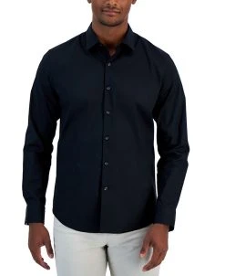 Alfani Men's Modern Classic-Fit Stretch Solid Button-Down Shirt, Created For Macy's