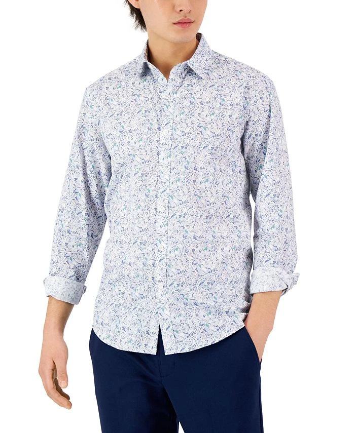Alfani Men's Long-Sleeve Abstract Floral Print Shirt, Created For Macy's 3 Alfani Men's Long-Sleeve Abstract Floral Print Shirt, Created For Macy's