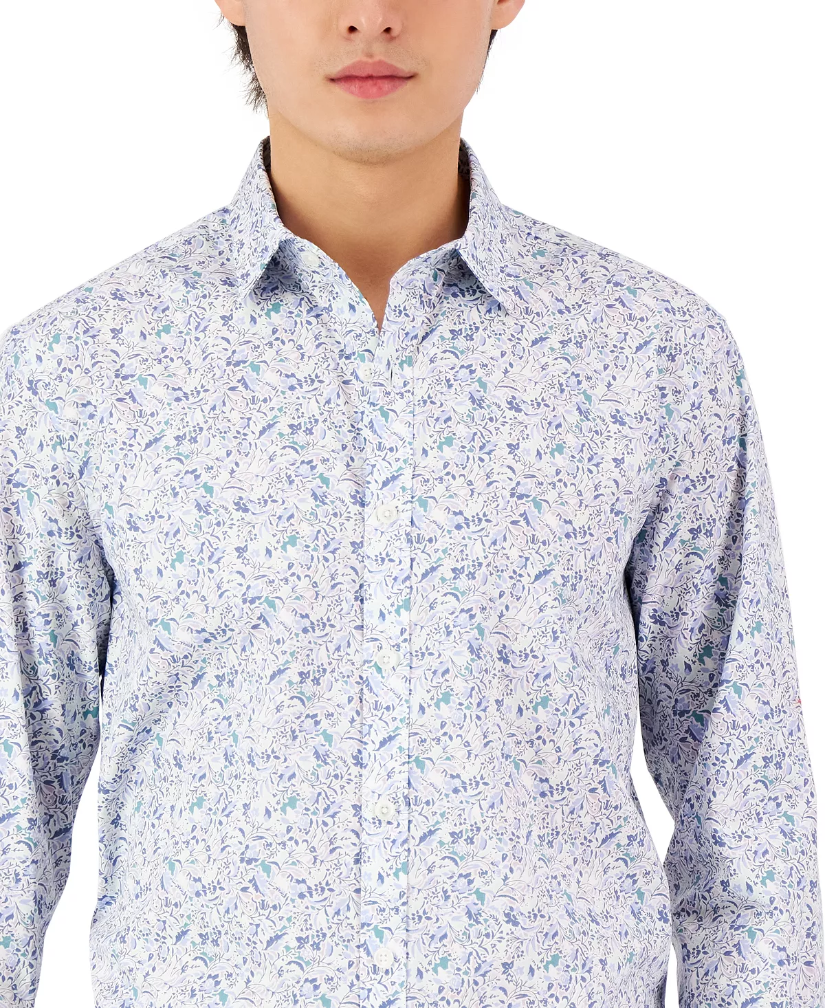 Alfani Men's Long-Sleeve Abstract Floral Print Shirt, Created For Macy's 5 Alfani Men's Long-Sleeve Abstract Floral Print Shirt, Created For Macy's - Image 3