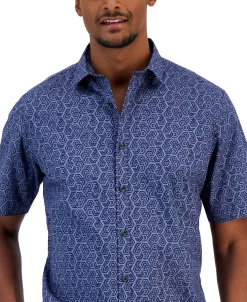 Alfani Men's Honey Classic-Fit Stretch Geo-Print Button-Down Shirt, Created For Macy's 9 Alfani Men's Honey Classic-Fit Stretch Geo-Print Button-Down Shirt, Created For Macy's -Vince Camuto Sale 22999333 fpx