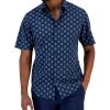 Alfani Men's Manu Classic-Fit Stretch Medallion-Print Button-Down Shirt, Created For Macy's -Vince Camuto Sale 23011429 fpx