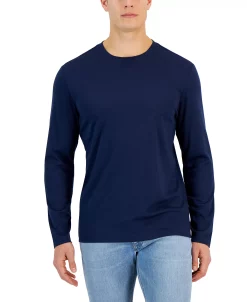 Alfani Tech Long Sleeve Crewneck T-Shirt, Created For Macy's 20 Alfani Tech Long Sleeve Crewneck T-Shirt, Created For Macy's -Vince Camuto Sale 23011711 fpx