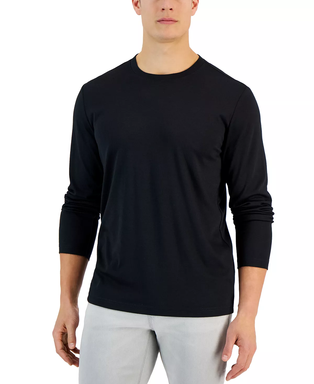 Alfani Tech Long Sleeve Crewneck T-Shirt, Created For Macy's 6 Alfani Tech Long Sleeve Crewneck T-Shirt, Created For Macy's - Image 4
