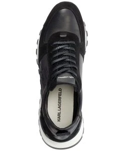 KARL LAGERFELD Men's Leather & Suede Runner Sneaker With Black Embroidered Signature Side Logo -Vince Camuto Sale 23022931 fpx