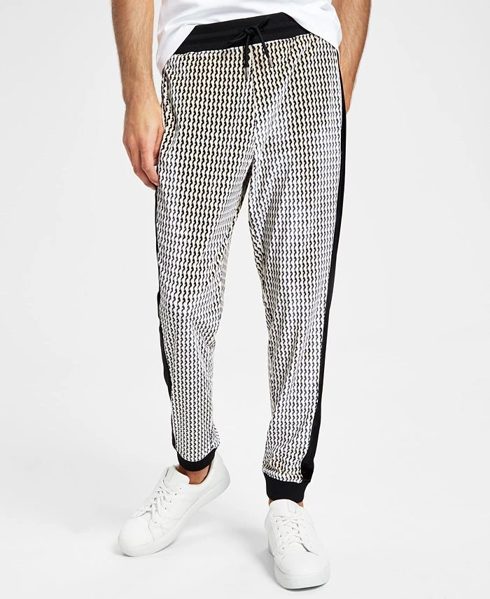 INC International Concepts Men's Squiggly Lines Printed Drawstring Velour Pants, Created For Macy's 3 INC International Concepts Men's Squiggly Lines Printed Drawstring Velour Pants, Created For Macy's