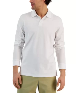 Alfani Men's Classic-Fit Solid Long-Sleeve Polo Shirt, Created For Macy's -Vince Camuto Sale 23035276 fpx