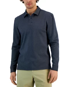 Alfani Men's Classic-Fit Solid Long-Sleeve Polo Shirt, Created For Macy's -Vince Camuto Sale 23035280 fpx