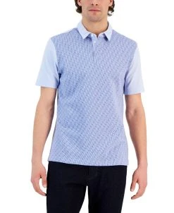 Alfani Mode Short Sleeve Colorblocked Geo Polo Shirt, Created For Macy's