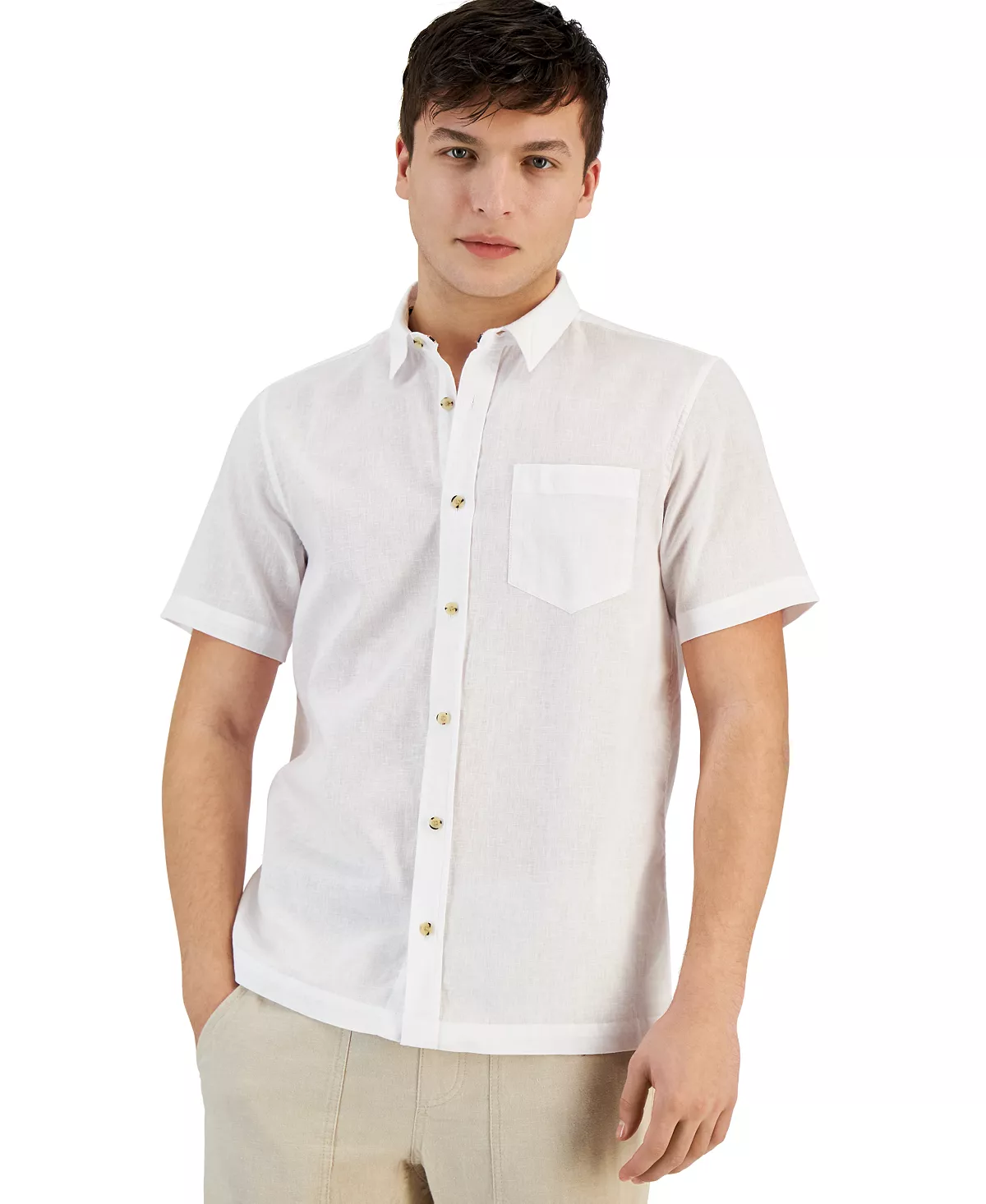 Sun + Stone Men's Blake Chambray Short Sleeve Button-Front Shirt, Created For Macy's 3 Sun + Stone Men's Blake Chambray Short Sleeve Button-Front Shirt, Created For Macy's