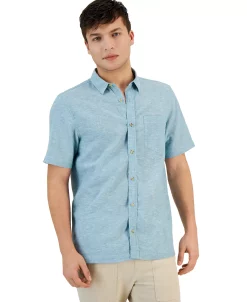 Sun + Stone Men's Blake Chambray Short Sleeve Button-Front Shirt, Created For Macy's 13 Sun + Stone Men's Blake Chambray Short Sleeve Button-Front Shirt, Created For Macy's -Vince Camuto Sale 23110896 fpx