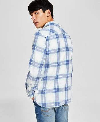 Sun + Stone Men's Brock Classic-Fit Textured Plaid Button-Down Shirt, Created For Macy's 4 Sun + Stone Men's Brock Classic-Fit Textured Plaid Button-Down Shirt, Created For Macy's - Image 2