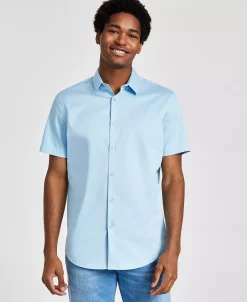 INC International Concepts Men's Tux Classic-Fit Solid Button-Down Shirt, Created For Macy's -Vince Camuto Sale 23149470 fpx