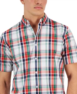 Club Room Men's Short-Sleeve Plaid Shirt, Created For Macy's -Vince Camuto Sale 23151247 fpx