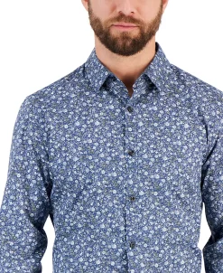 Alfani Men's Georgie Floral Print Shirt, Created For Macy's -Vince Camuto Sale 23197824 fpx