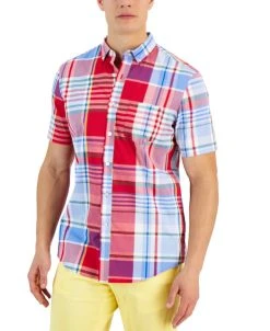 Club Room Rimson Classic-Fit Plaid Button-Down Poplin Shirt, Created For Macy's