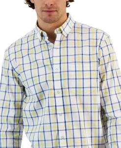 Club Room Men's Valle Classic-Fit Plaid Button-Down Poplin Shirt, Created For Macy's -Vince Camuto Sale 23204842 fpx