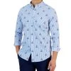 Club Room Men's James Classic-Fit Stripe Sailboat-Print Button-Down Poplin Shirt, Created For Macy's