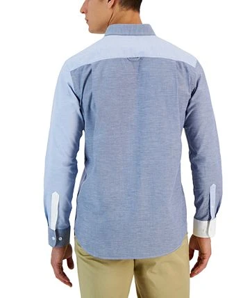 Club Room Ethan Long Sleeve Patchwork Oxford Shirt, Created For Macy's 4 Club Room Ethan Long Sleeve Patchwork Oxford Shirt, Created For Macy's - Image 2
