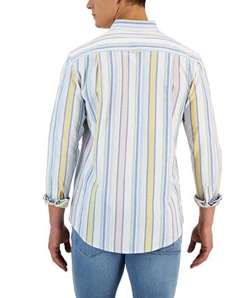 Club Room Raig Long Sleeve Multicolor Striped Oxford Shirt, Created For Macy's 4 Club Room Raig Long Sleeve Multicolor Striped Oxford Shirt, Created For Macy's - Image 2