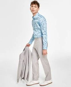 INC International Concepts Men's Slim-Fit Sharkskin Suit Pants, Created For Macy's -Vince Camuto Sale 23220287 fpx