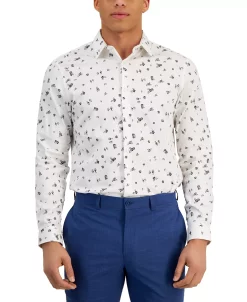 INC International Concepts Slim-Fit Floral-Print Dress Shirt, Created For Macy's -Vince Camuto Sale 23220294 fpx