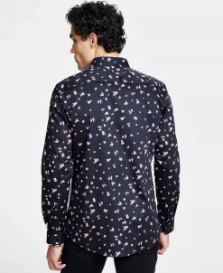 INC International Concepts Slim-Fit Floral-Print Dress Shirt, Created For Macy's -Vince Camuto Sale 23232304 fpx