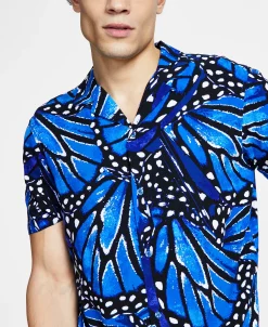 INC International Concepts Men's Regular-Fit Butterfly Short-Sleeve Shirt, Created For Macy's -Vince Camuto Sale 23232495 fpx