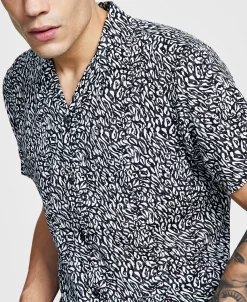 INC International Concepts Men's Slim-Fit Animal-Print Shirt, Created For Macy's -Vince Camuto Sale 23232514 fpx