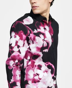 INC International Concepts Men's Floral Classic-Fit Button-Down Shirt, Created For Macy's -Vince Camuto Sale 23232538 fpx