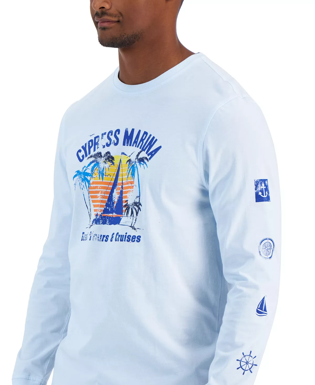 Club Room Men's Cypress Marina Classic-Fit Graphic Long-Sleeve T-Shirt, Created For Macy's 5 Club Room Men's Cypress Marina Classic-Fit Graphic Long-Sleeve T-Shirt, Created For Macy's - Image 3