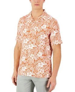 Club Room Men's Short-Sleeve Johnson Floral Silk Shirt, Created For Macy's
