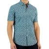 Club Room Mac Poplin Short Sleeve Button-Down Floral Print Shirt, Created For Macy's