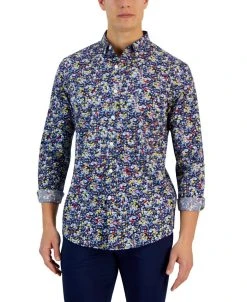 Club Room Ken Long Sleeve Button-Down Ditsy Floral Print Shirt, Created For Macy's