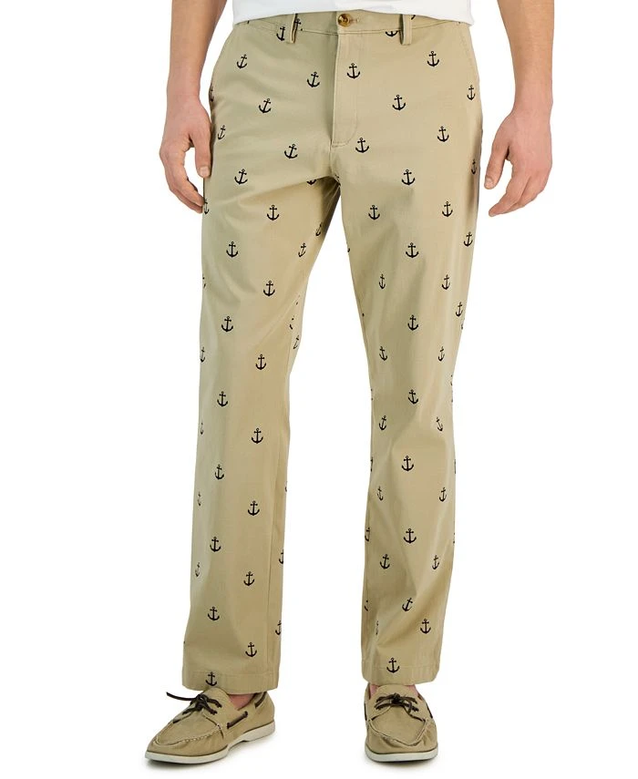 Club Room Men's Classic-Fit Anchor Embroidered Chino Pants, Created For Macy's 3 Club Room Men's Classic-Fit Anchor Embroidered Chino Pants, Created For Macy's