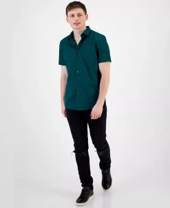 INC International Concepts Men's Tux Classic-Fit Solid Button-Down Shirt, Created For Macy's -Vince Camuto Sale 23490426 fpx