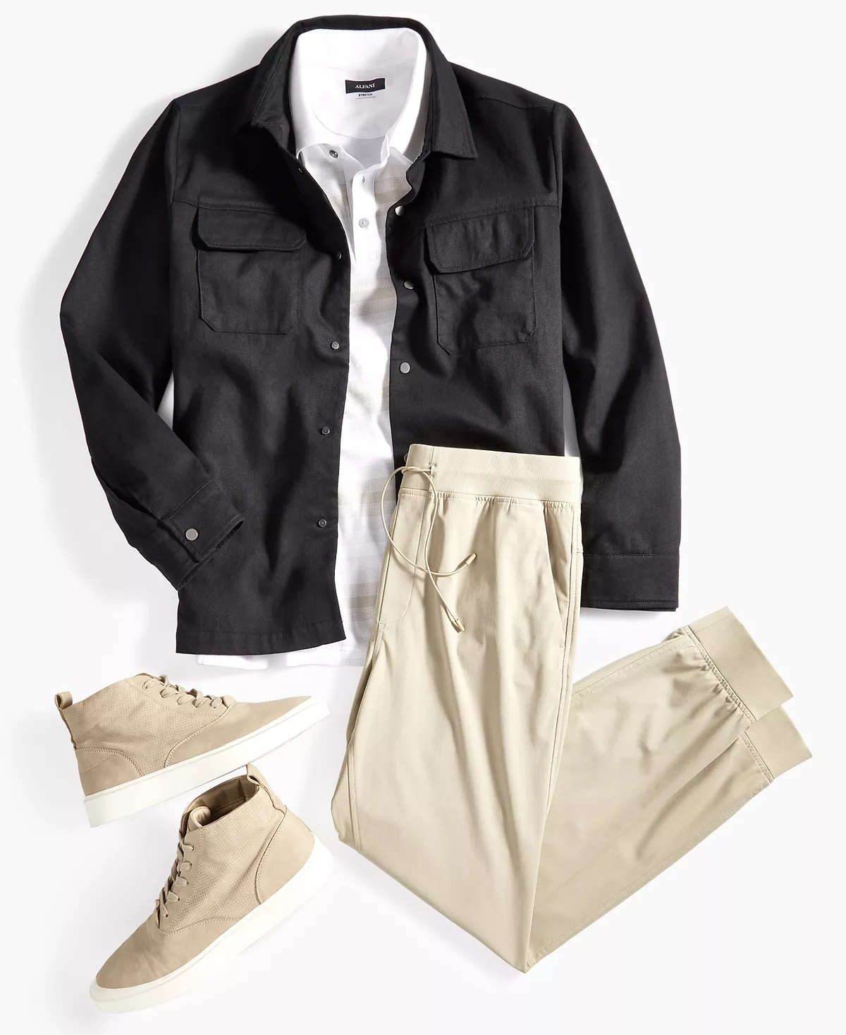 Alfani Men's Regular-Fit Tech Jogger Pants, Created For Macy's 6 Alfani Men's Regular-Fit Tech Jogger Pants, Created For Macy's - Image 4