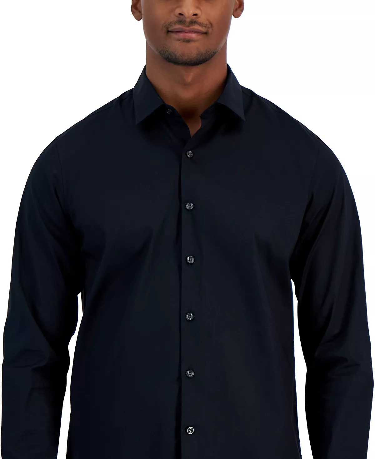 Alfani Men's Modern Classic-Fit Stretch Solid Button-Down Shirt, Created For Macy's 5 Alfani Men's Modern Classic-Fit Stretch Solid Button-Down Shirt, Created For Macy's - Image 3