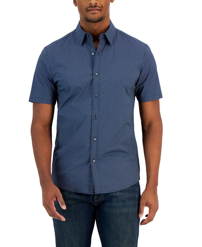 Michael Kors N's Slim-Fit Stretch Arrow Geometric Print Short-Sleeve Button-Up Shirt 3 Michael Kors N's Slim-Fit Stretch Arrow Geometric Print Short-Sleeve Button-Up Shirt