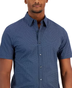 Michael Kors N's Slim-Fit Stretch Arrow Geometric Print Short-Sleeve Button-Up Shirt 8 Michael Kors N's Slim-Fit Stretch Arrow Geometric Print Short-Sleeve Button-Up Shirt -Vince Camuto Sale 23769138 fpx