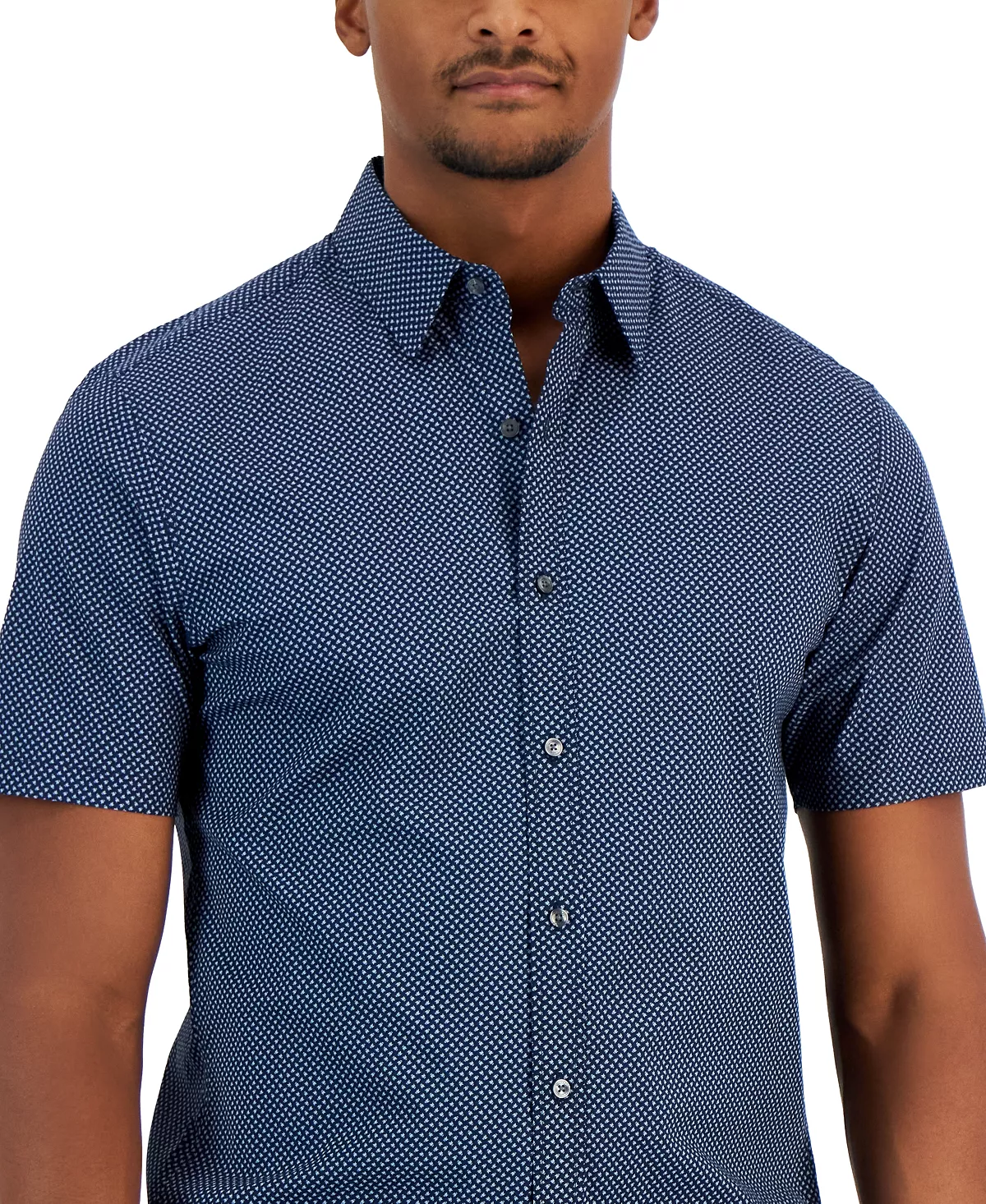 Michael Kors N's Slim-Fit Stretch Arrow Geometric Print Short-Sleeve Button-Up Shirt 5 Michael Kors N's Slim-Fit Stretch Arrow Geometric Print Short-Sleeve Button-Up Shirt - Image 3