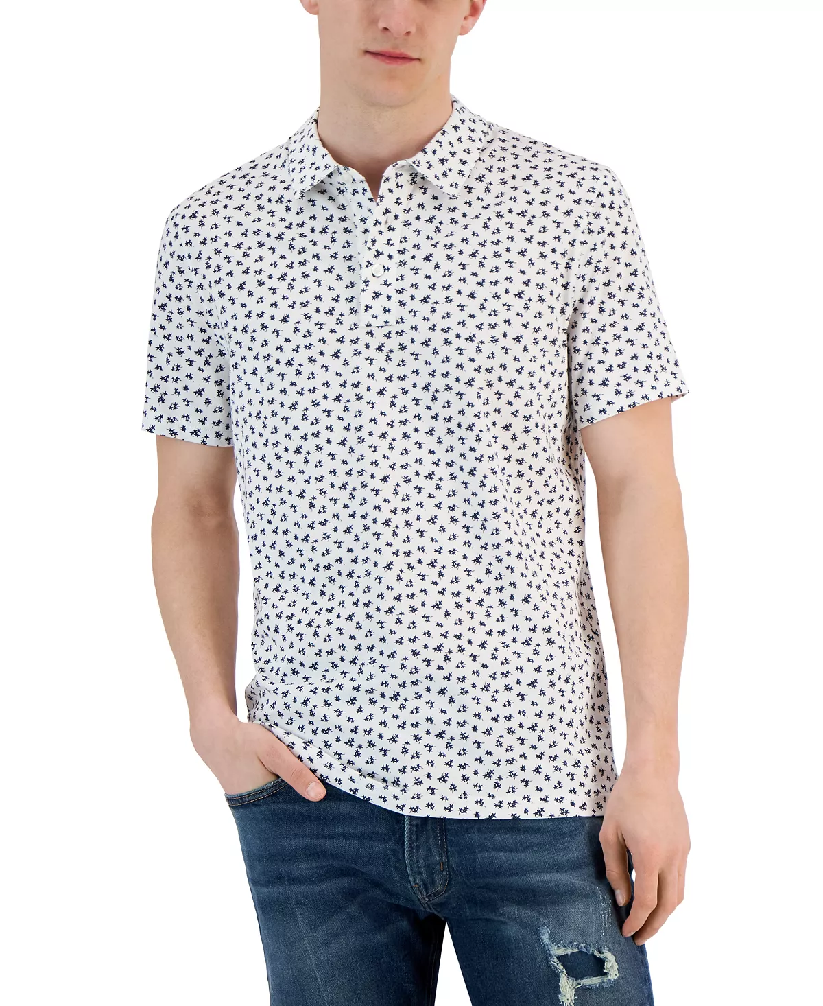 Michael Kors N's Modern-Fit Field Print Polo Shirt 6 Michael Kors N's Modern-Fit Field Print Polo Shirt - Image 4