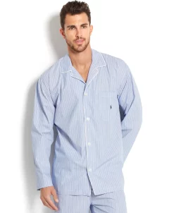 Polo Ralph Lauren Big And Tall Blue Andrew Stripe Men's Pajama Top