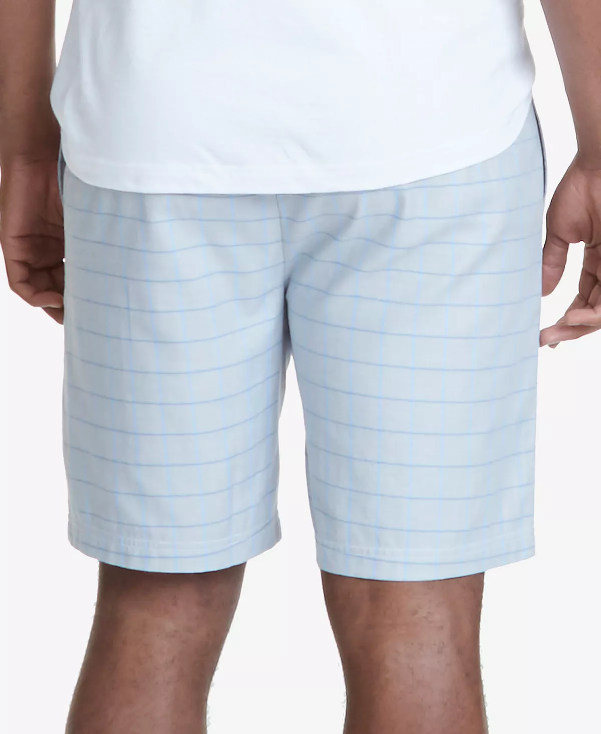 Nautica Men's Windowpane Plaid Cotton Pajama Shorts 4 Nautica Men's Windowpane Plaid Cotton Pajama Shorts - Image 2