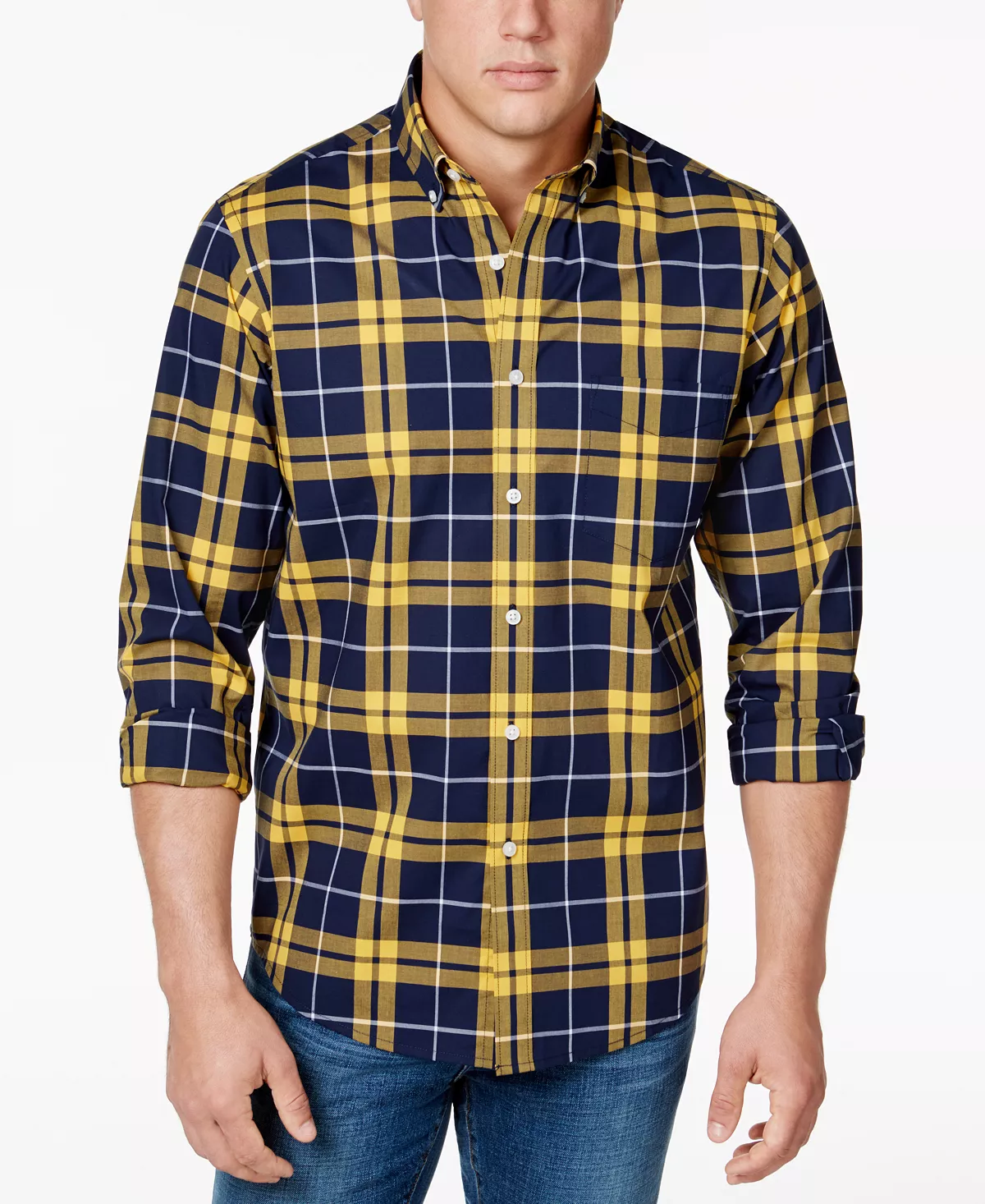 Club Room Men's Perry Plaid Stretch Shirt With Pocket, Created For Macy's 4 Club Room Men's Perry Plaid Stretch Shirt With Pocket, Created For Macy's - Image 2