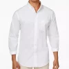 Club Room Men's Solid Stretch Oxford Cotton Shirt, Created For Macy's