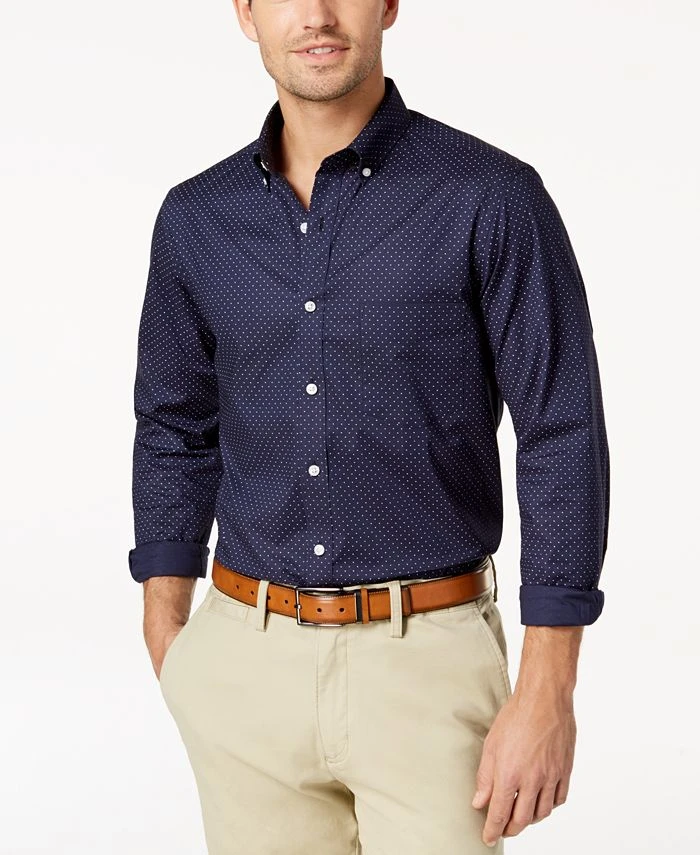 Club Room Men's Micro Dot Print Stretch Cotton Shirt, Created For Macy's 3 Club Room Men's Micro Dot Print Stretch Cotton Shirt, Created For Macy's